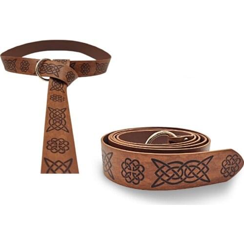 Halloween Medieval Fashion Men Warriors Waist Ring Retro Celtic Knight Embossed Stage Tools Belt Cosplay Clothing Adult Pants