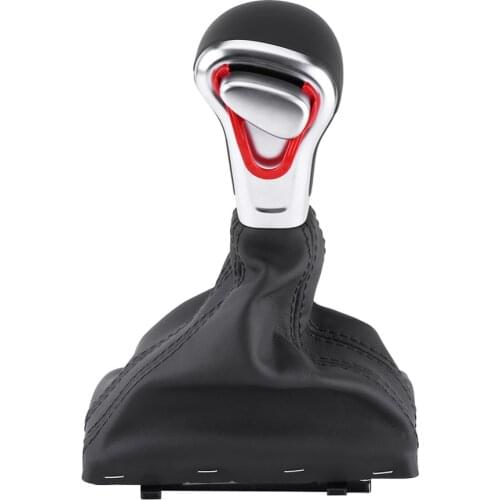 Car Auto Gear Shift Knob Gaitor Boot Cover Black Leather For Audi A5 A4L Q5 B8 B8PA B9 2009-2016 Car Accessories