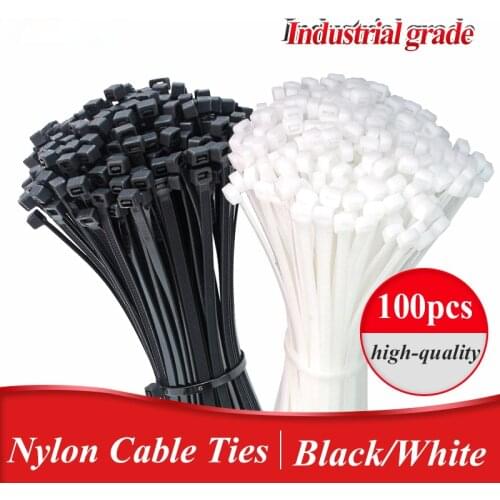 250pc Self-locking Plastic Nylon Tie Black Zip Wraps Strap Nylon Cable Ties Holder Fastening Ring 4X250 Loop Wire Wrap 8x250