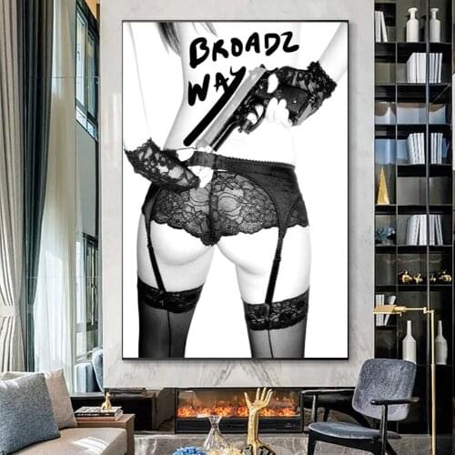 Sexy female killer Bathroom poster Art Print Wall Art Here Is To The Crazy Ones Quote Think different Print Poster Canvas Painti