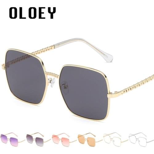 Men Sunglasses Retro Metal Chain Frame Mirror Sunglass Women Vintage Luxury Sun Glasses Shades Eyewear UV400