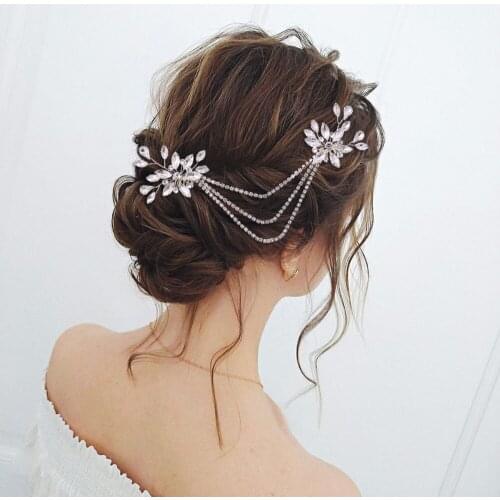 TRiXY H251 Wedding Bridal Hair Combs Bridal Hair Accessories Bridal Hair Jewelry Pearl Rhinestone Hair Comb Pearl Diamond Comb