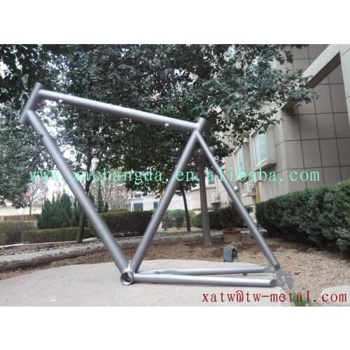 Titanium mtb bike frame sandblast finished