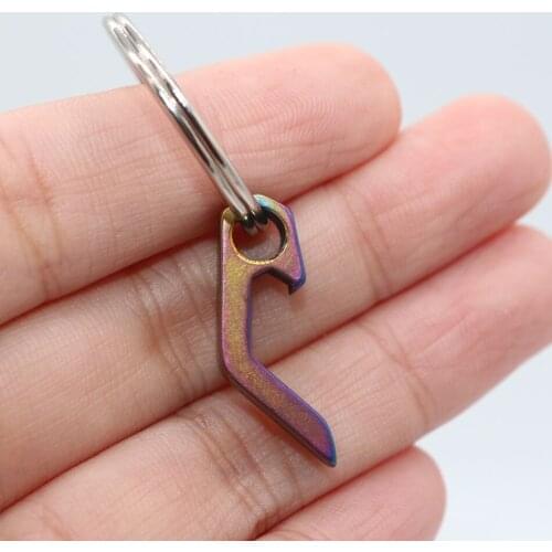 Titanium alloy creative mini bottle opener can opener stainless steel multifunctional key clasp outdoor EDC