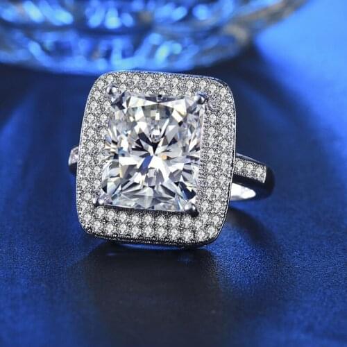 YaYI Jewelry Top Quality Princess Cut AAA+ White Cubic Zirconia Stamped S925 Silver Color Engagement Wedding Party Rings Gifts