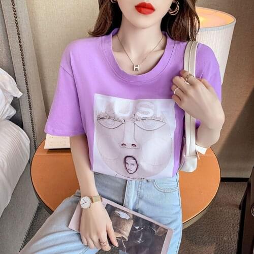 Hot Sales Printed Female Tshirt Women Fashion Graphic Printed T-Shirt Harajuku Korean Style Short Sleeves Clothes Female