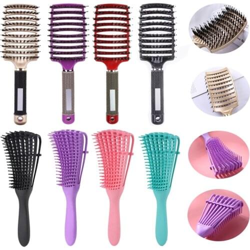 Women Hair Scalp Massage Comb Hairbrush Bristle Nylon Girls Wet Curly Detangle Hair Brush for Salon Hairdressing Styling Tools