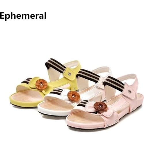 Females Sewing Shoes Back Strap Sandals For Women Open Toe Lovely Bow Flat Sandalias Mujer 2018 New Arrivals Plus Size 12 9 10