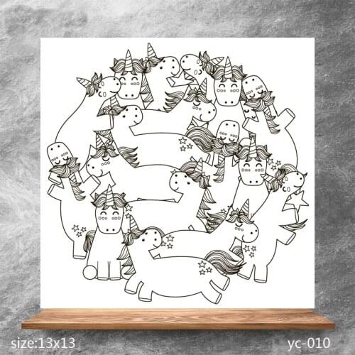 ZhuoAng Cute unicorn Clear Stamps/Silicone Transparent Seals for DIY scrapbooking photo album Clear Stamps