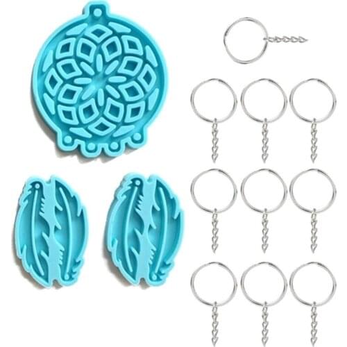 1 Set Dream Catcher Epoxy Resin Mold Keychain Silicone Mould Handmade DIY Crafts Jewelry Pendant Decoration Casting Tool