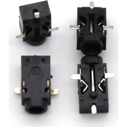 100 pcs Table, PDA Widely Using 3pin SMT Power DC Jack Connector Socket, Hole dia 2.5mm Pin 0.7mm, Size 9.5x5x3mm