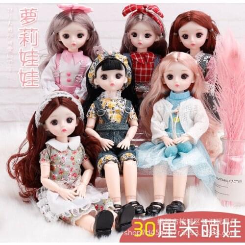 30cm doll princess dressup 23 joint 3D real eyes 6 points BJD doll girl toy birthday gift