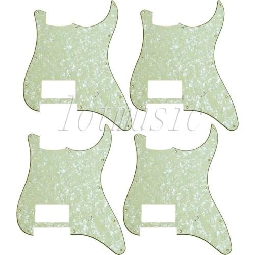 4Pcs Light Green Pearl 3 Ply-11 Hole Guitar Pickguard For Electric Strat Guitar Replacement