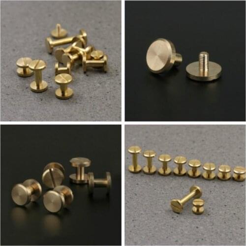5/10/20/30pcs Solid Brass Binding Chicago Screws Nail Stud Rivet For Photo Album Leather Craft Studs Belt Wallet Fasteners
