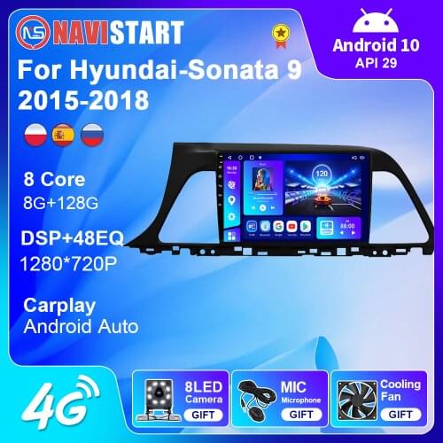 OKNAVI 2Din Android 10.0 Multimedia Video Palyer For Hyundai-Sonata 9 2015 2016 2017 2018 Car Navigation GPS Radio No DVD Camera