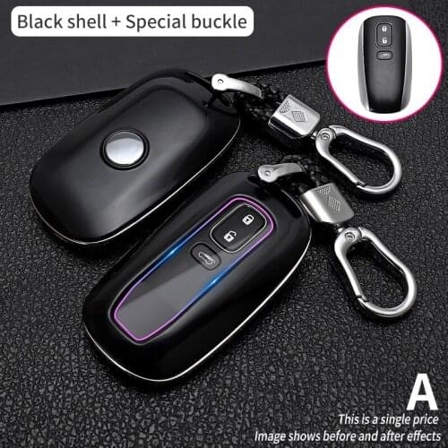 Carbon Fiber Car Smart Key Cover Case Fob For VFor Luxgen U6 U7 SUV S5 2020 2021 Protect Shell Keychain Auto Accessories