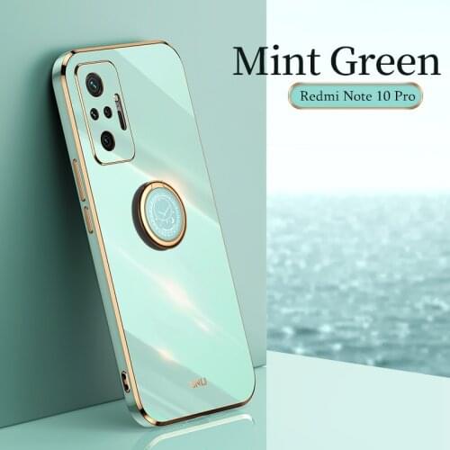 Plating Ring Holder Cover Case For Xiaomi Redmi Note 10 9 Pro 9T 9S 10S Poco F3 X3 GT NFC M3 Pro 5G Mi 11 Ultra 10T Lite