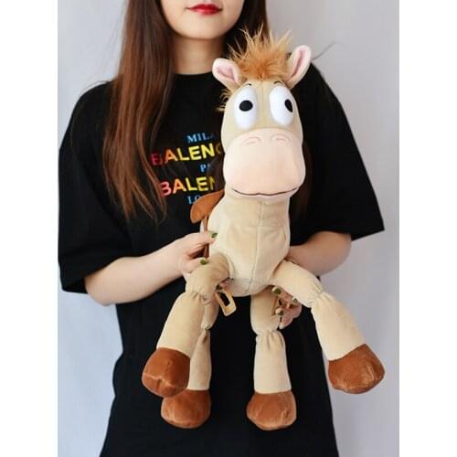 Disney Movie Toy Story Cartoon Bullseye Horse Plush Toy Kawaii Animal Horse Soft Stuffed Doll Kids Gift 55cm