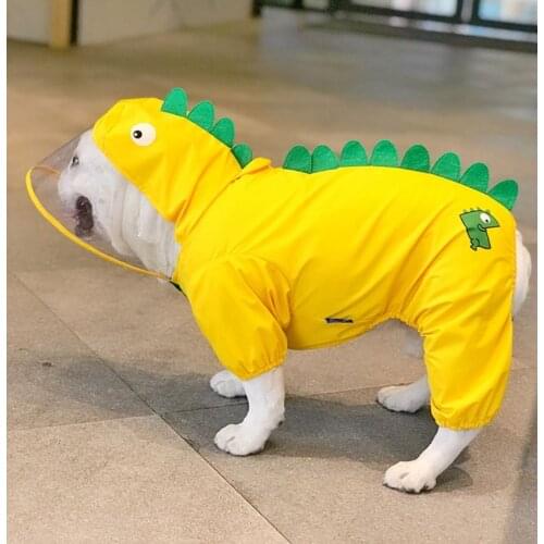 Dog Pet Raincoat Jumpsuit Dinosaur Dog Puppy Waterproof Clothes Apparel Outfit for Dogs Medium Large