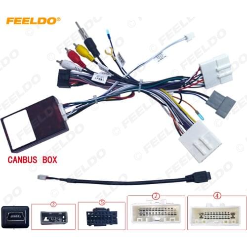 FEELDO Car 16pin Audio Wiring Harness With Canbus Box For Nissan X-TRAIL Aftermarket Stereo Installation Wire Adapter #HQ6355