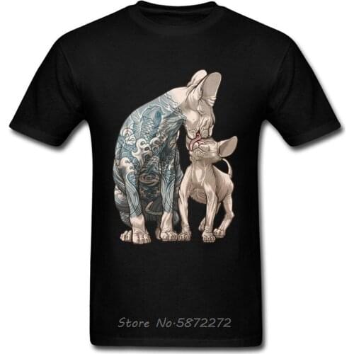 SphynxCat Yakuza Space Men Tshirt Casual Sweatshirts Steven Universe Peru Tshirt Animal Print Retro Tee Shirt Men Harajuku
