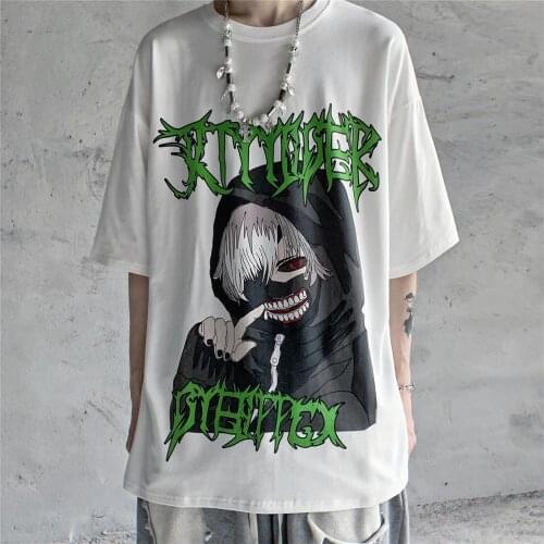 Summer Tokyo Ghoul t shirt women harajuku streetwear cartoon Kaneki Ken print o-neck loose tshirt tops T-shirts