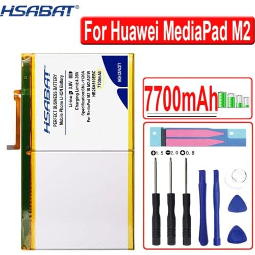 HSABAT 7700mAh HB26A510EBC Battery For Huawei MediaPad M2 10 flat cell M2-A01W M2-A01L