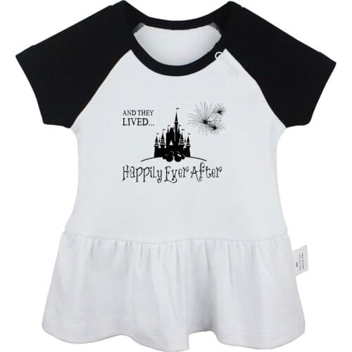 And She Lived Happily Ever After Created with a Purpose Design Newborn Baby Girls Dresses Toddler Infant Cotton Clothes