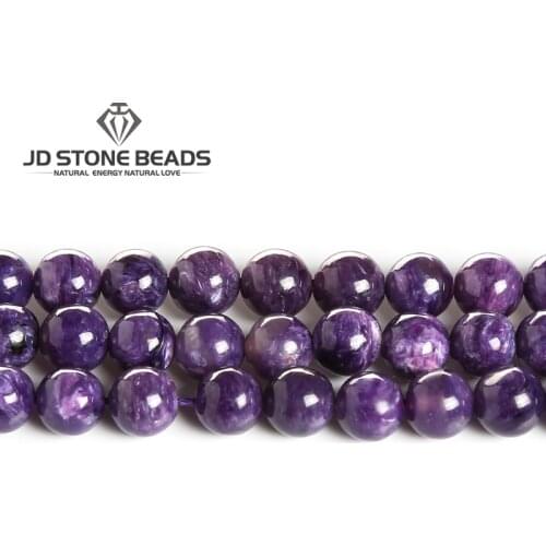 Natural Charoite Stone Loose Beads Purple Color Gemstone For Making Bracelet DIY Jewelry Necklace Making Acessories