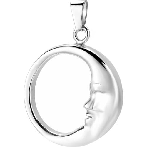 9903 Urn Goodnight Crescent Moon Cremation Ashes Pendant 316L Stainless Steel Human Memorial Urn Pendant Necklace For Women&Men