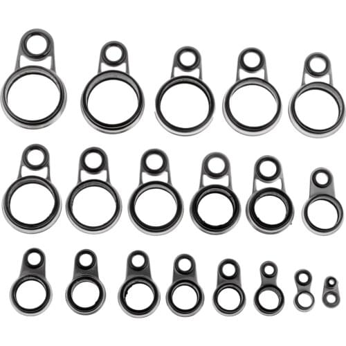 41pcs Mixed Sizes Fishing Rod Guides Top Ring Eyes Set Stainless Steel Wire Loop Raft Fishing Pole Repair Accessories Tackles