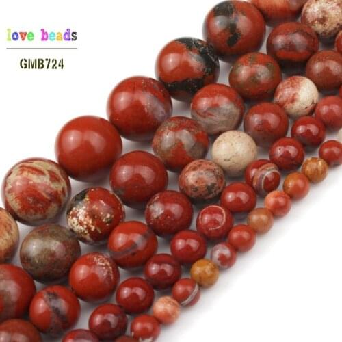 Natural Stone Beads Red Jaspers Loose Round Beads 4/6/8/10/12mm For Jewelry Making DIY Necklace Bracelet Accessories