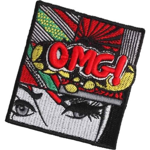 Full Embroidered Colorful OMG EYE Punk Bohemia Sew On Embroidered Clothes Patches For Clothing Girl Woman Wholesale