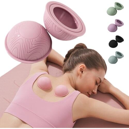 Massage Ball Yoga Muscle Relaxation Pain Relief Portable Fascia Ball Silicone Anti Cellulite Cup Vacuum Massage Suction Cups