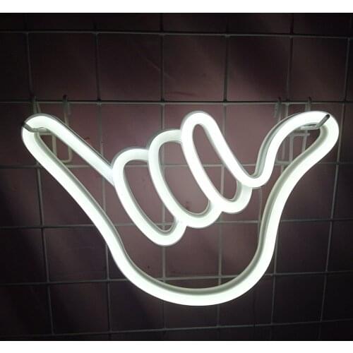 Finger Shaped LED Neon Light Neon Sign Wall Hanging Night Lamp for Home Party Holiday Wedding Festival Decorations