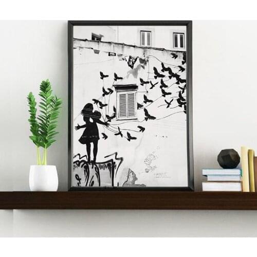 Graffiti Poster Urban Wall Art Canvas Painting Modern Black and White Photography Print Street Art Picture Apartment Wall Decor