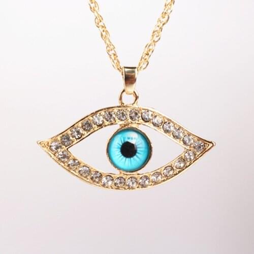 European and American popular hot style ladies necklace blue eye necklace Turkish eye good luck eye necklace female