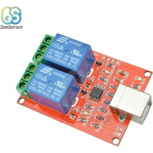 5V 2 Channel USB Relay Module Programmable Computer Control Switch For Smart Home PC Intelligent Control