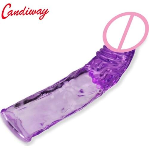 Purple reusable condoms male penis extend silicone soft dick ring extension sleeves sex toys for men Lover game