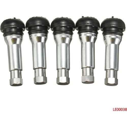 5PCs of Car Chrome Alloy Copper Tubeless TR414 Rubber Wheel Tyre Valve Dust Cap TPMS Fits For STANDARD 11mm Rim Hole