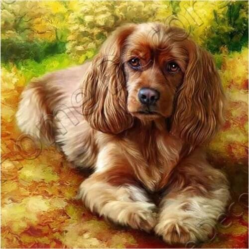 RM0073 NEW Arrival Animals Cute Dog 5D Diy Diamond Painting Full Square Dog Shadow Mosaic Pasted Embroidery Needlework Cross