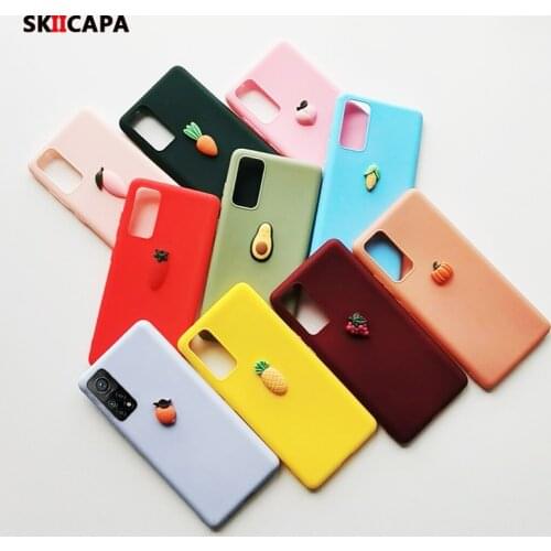 For xiaomi 10T Pro 10T Lite 3D Fruit Peach Grape Silicone Cases For xiaomi 10t 10t pro Candy Color Cartoon Silicone Back Cover
