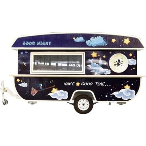 4.2M length outdoor fast food van trailer street mobile food kiosk cart truck