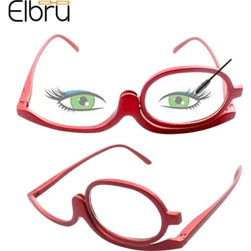Elbru Women Men Rotating Magnifying Glasses Makeup Reading Glass Folding Eyeglasses Cosmetic General For Elder Diopter +1.0 +4.0