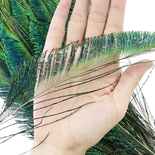Super Quality Peacock Sword Feathers 30-40 CM/12-16'' Decoration for Party Cloth Sewing DIY Craft Plume Jewelry Accessory 10Pcs