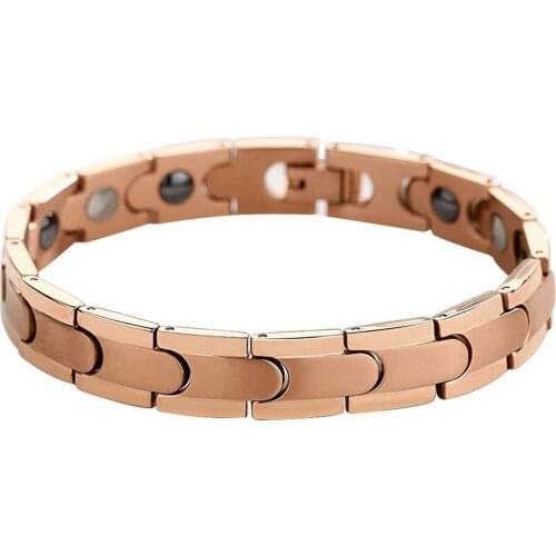 MADALENA SARARA Premium Titanium Steel Energy Bracelet Women Germanium Magnets Negative Ions Inlaid Healthy