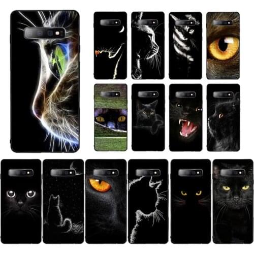 YNDFCNB Black Cat Phone Case for Samsung S5 6 7 edge 8 9 10 20 plus lite case