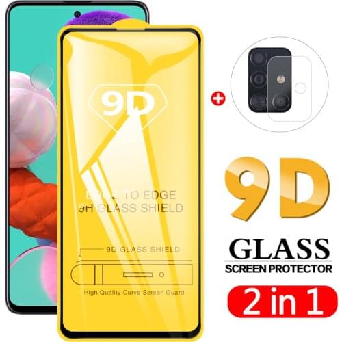 2in1 9D Screen Protector Glass Camera Lens For Samsung Galaxy A51 A71 Tempered Glass For Samsung a10 a20 a30 a51 a71 Protective