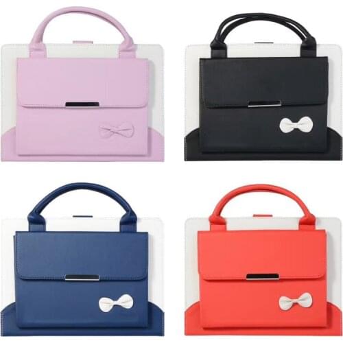 New Handle Tablet Bag Case For For Apple IPAD Air 1 2 PU Leather Shockproof Patchwork Handbag Cover Stand For IPAD 5 6 Air Case