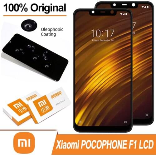 100% Original 6.18" IPS Display with frame for XiaoMi Pocophone POCO F1 LCD Touch Screen Digitizer Assembly Repair Parts